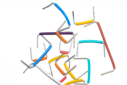 Colorful breadboard jumper wires for electronics hobby and DIY