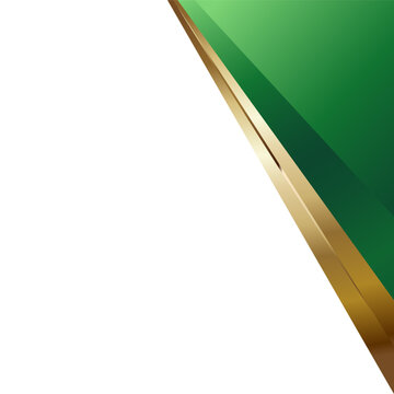 Geometric Green and Gold Diagonal Background Vector with Luxury Gradient Accents and Clean Negative Space