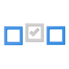 3D Checkbox Icons with Tick Mark for Online Survey and Poll © miber duwur