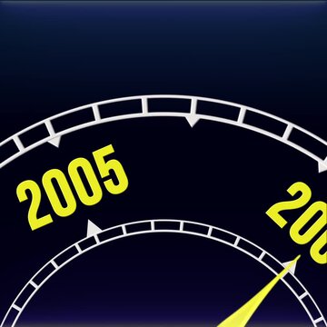 New Year 2006 Clock Countdown Concept Motion Graphics Loop,