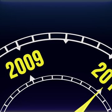 New Year 2010 Clock Countdown Concept Motion Graphics Loop,