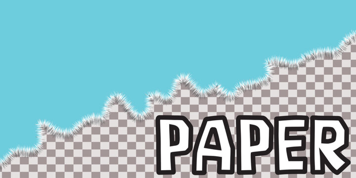 Torn Paper Edge with Furry Texture and Transparent Background for Creative Graphic Design Projects