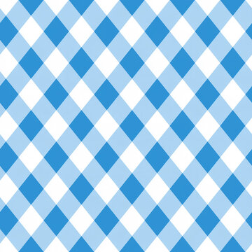 Blue Bavarian-inspired checkered rhombus seamless pattern for Oktoberfest backgrounds, textiles, wallpaper and festive designs