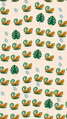 Pattern of stylized leaves and monstera leaves © desty