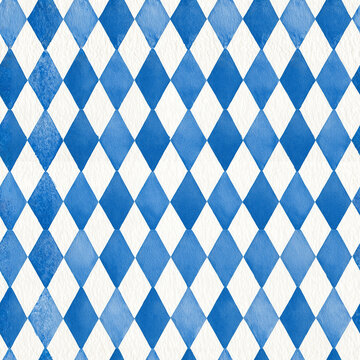 Texture with blue and white rhombus, Oktoberfest  pattern