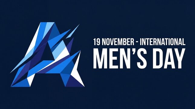 International men's day november 19th awareness campaign logo design