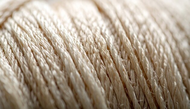 Macro close-up of tightly woven cream and beige fibers creating a soft, detailed textile texture with subtle natural variations
