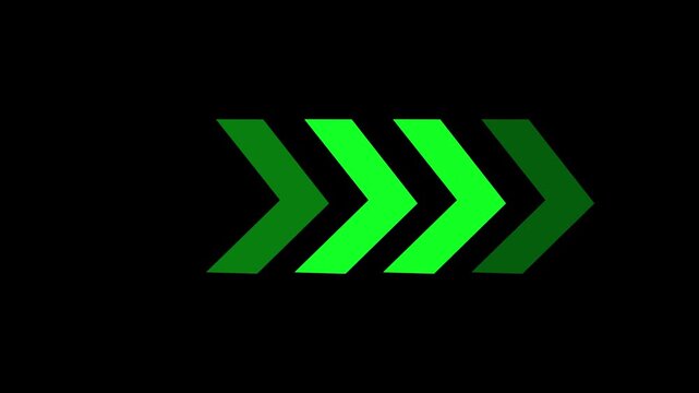 Direction concept, neon arrow icon, arrows indicate the direction. looping swipe left arrow pointing icon animation. arrow icon concept animation left to right direction looping.