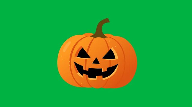 Animated pumpkin transformation on a green screen background, featuring changing pumpkin forms for Halloween, seasonal, spooky, and creative video projects.