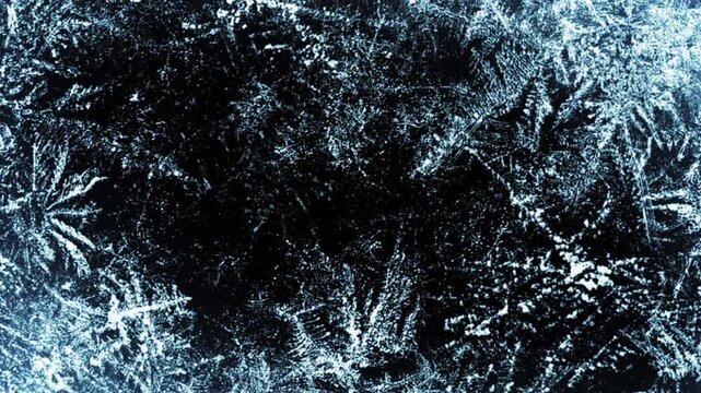 Frozen ice crystal transition creating a chilly frost-covered effect