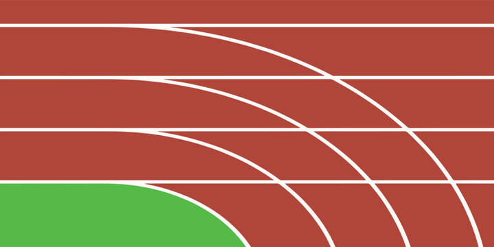 Athletic Running Track Surface with Lane Markings.