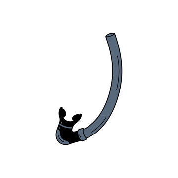 Snorkel equipment illustration in blue and black colors for scuba diving and swimming recreation projects focusing on underwater exploration and marine sports.