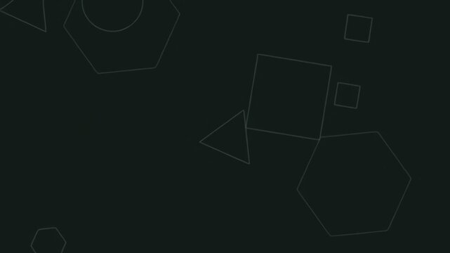 Dark background with floating geometric line shapes