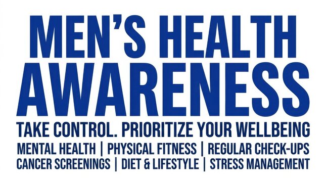 Mens Health Awareness Take Control Prioritize Wellbeing Mental Physical Diet Stress Management
