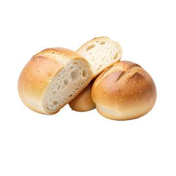 Japanese milk bread two joined fluffy golden rolls isolated