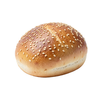 Kaiser bread roll sesame topped round roll isolated