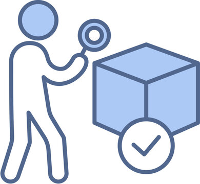 Customs Clearance Blue Icon Vector Illustration
