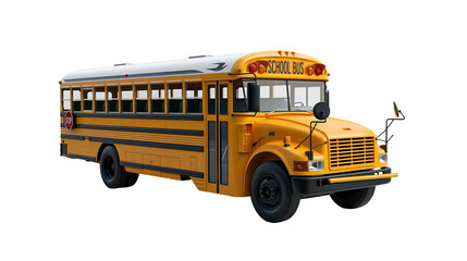 Yellow school bus with stop sign and black trim © Otillie