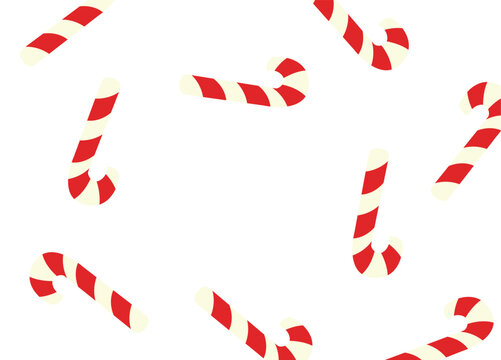 Playful Christmas candycane pattern with copy space area. Christmas template for greeting card, poster, social media, seasonal branding, packaging, invitation and marketing
