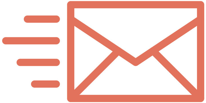 Terracotta Fast Express Delivery Envelope Mail Motion Icon for Courier, Shipping and Urgent Communication PNG