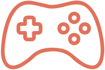 Terracotta Simple Gamepad Joypad Controller Linear Gaming Icon for Video Games, Console Play and Digital Entertainment PNG Vector © House of Designs