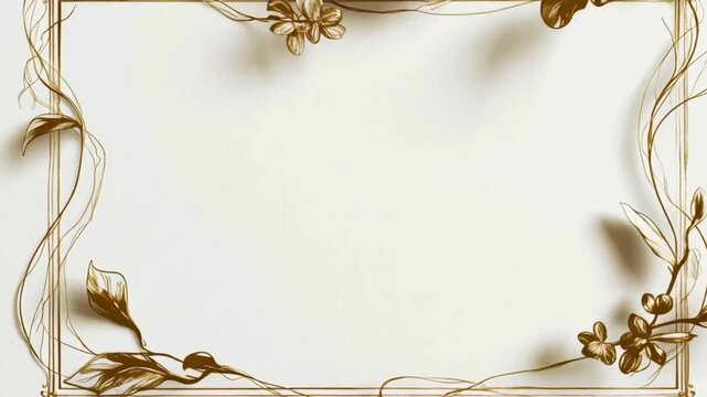 Elegant Hand-drawn Botanical Frame Design in the Style of a Message Card
