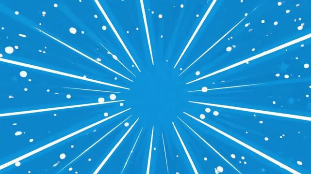 A copy space background featuring vibrant blue radial motion lines and a starry sky
