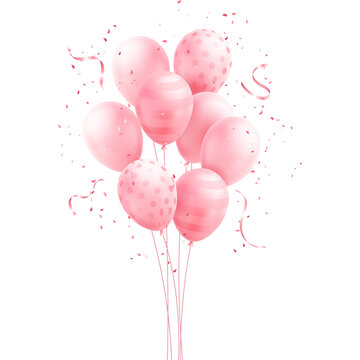 Pink Balloon Bouquet 3D Illustration for Birthday and Anniversary Celebrations