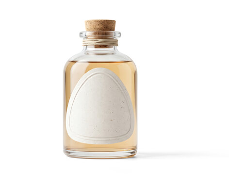 Modern stone-paper product label featuring a smooth mineral texture, rounded triangular silhouette