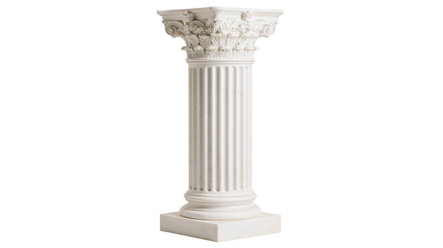White marble Corinthian column with ornate capital and fluted shaft