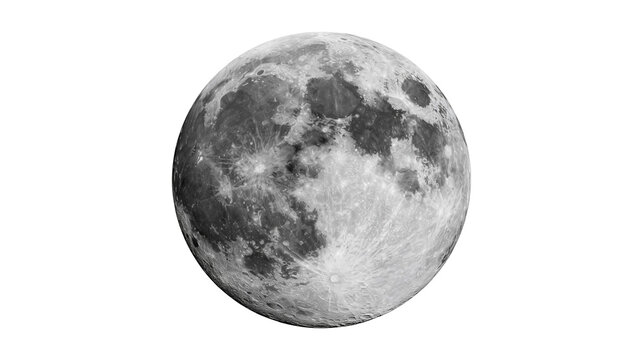 Full moon sphere with detailed craters and lunar surface texture