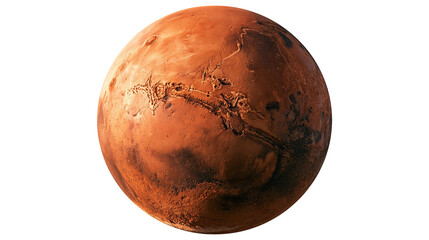 Red planet Mars with visible craters and surface terrain features © Isadora