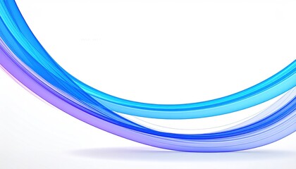 Obraz premium Minimalist blue glass curve on white background.