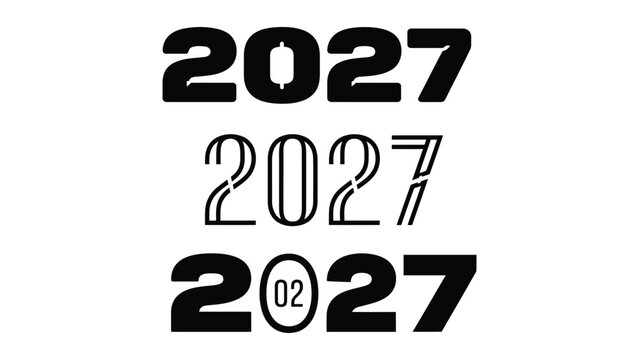 Creative Year Number Designs Showing Twenty Twenty Seven Variations