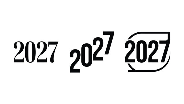 Creative year number twenty twenty seven typography designs with variations