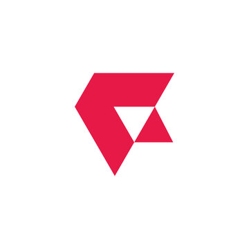 letter r simple triangles arrow geometric bold logo vector