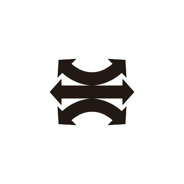 spread left right arrows geometric icons vector