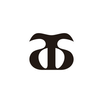 abstract letter as sa simple curves linked font logo vector