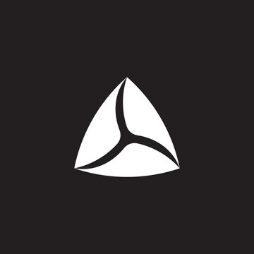 triangles curves rotation silhouette logo vector