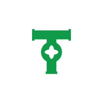 letter t green plus medical vintage logo vector