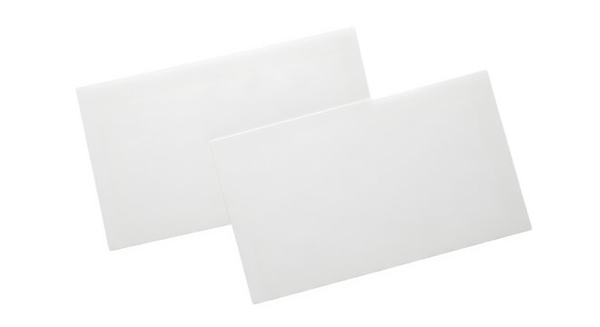 Two Blank Rectangular White Paper Sheets Isolated on a Clean Transparent Background for Professional Business Designs and Custom Mockups