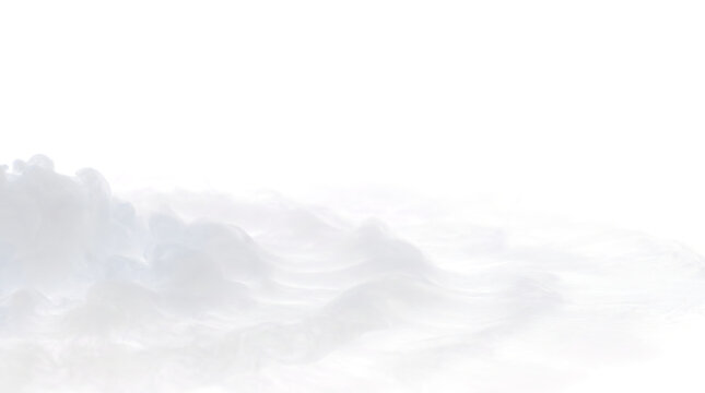 Layer of soft white fog rolling across the bottom with gentle gray cloud waves for atmospheric scenes in PNG, Transparent and Black Background Versions