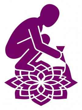 Diwali festival of lights vektor of a person creating rangoli