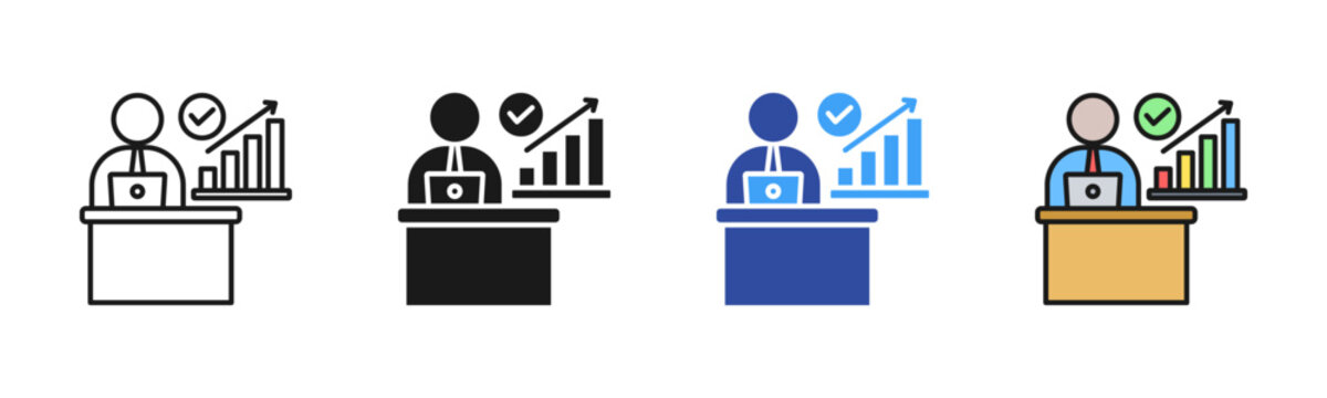 Productivity icon set multiple style collection