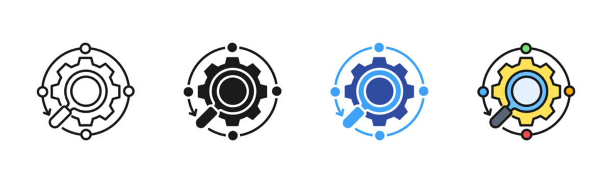 Optimization icon set multiple style collection