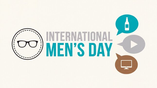 Celebrating international men s day with icons representing modern interests and style