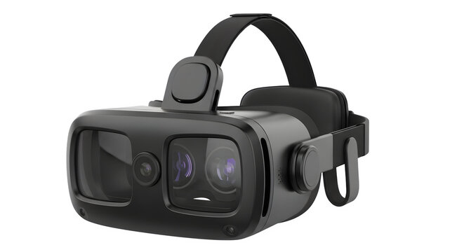 High Quality Modern Virtual Reality Headset Device Isolated on a Transparent Background