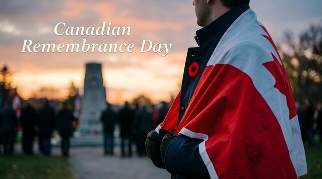 Canadian remembrance day honoring the sacrifices of veterans remembering their courage and committing to peace for generations to come lest we forget