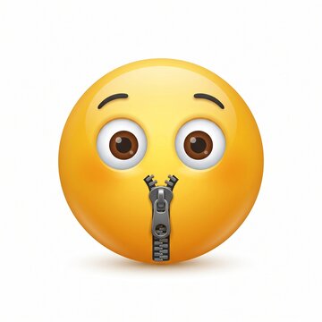 Yellow emoji with zipper 