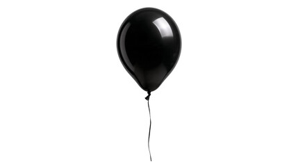 Glossy black latex balloon with a thin string attached © Alaric
